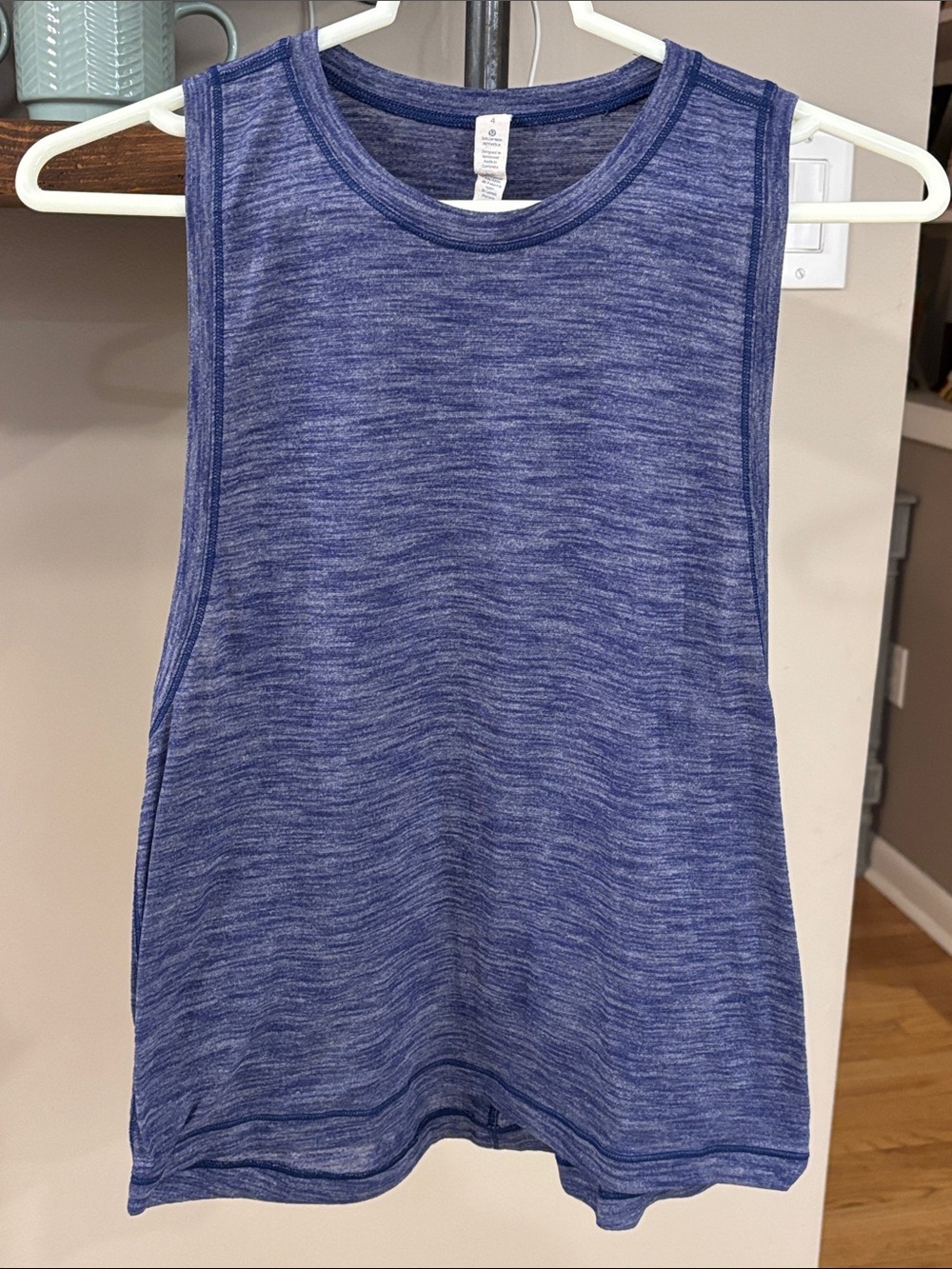 lululemon athletica Swiftly Tech Muscle Tank Heathered Blue Sleeveless Size 4